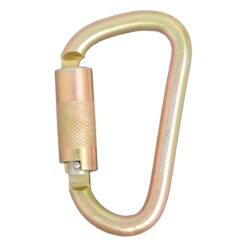 DEWALT DXFP911001 Carabiner Standard Self-Locking, Steel, 1/4 in.(6.35 mm.) Turn, .85 in. (21.5 mm.) Gate Opening, ANSI