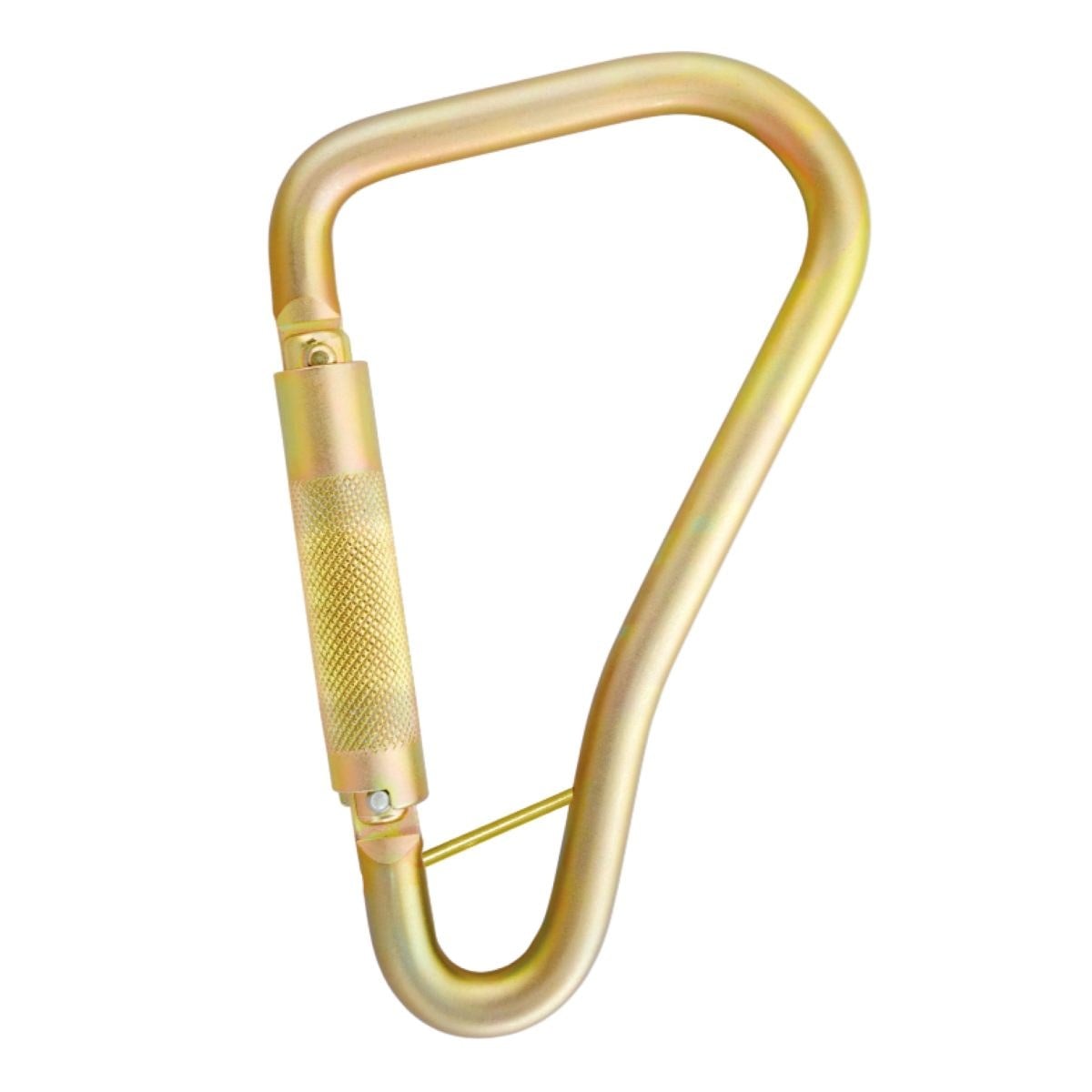 DEWALT DXFP982001 Large Self-Locking Steel Carabiner, 1/4 in. (6.35 mm.) Turn, 2 in.(50 mm.) Gate Opening, ANSI